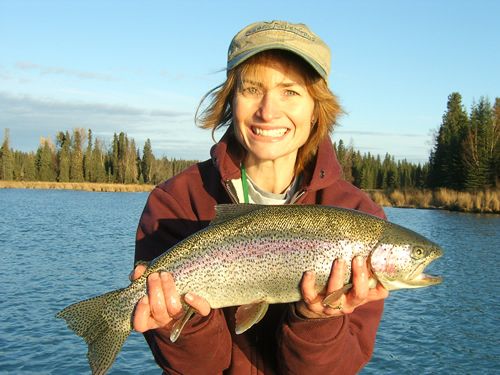 Cindy's 1st Kenai River Rainbow Trout, October 2006