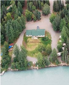 Kenai River Airiel Photo of Kenai Riverfront on the Lower Kenai River in Soldotna