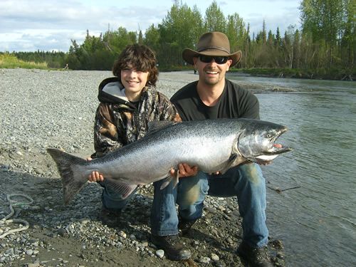 Luke & Seth with Luke's 1st Kenai River King Salmon