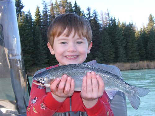 Taylor James and his fine Kenai River Rainbow Trout